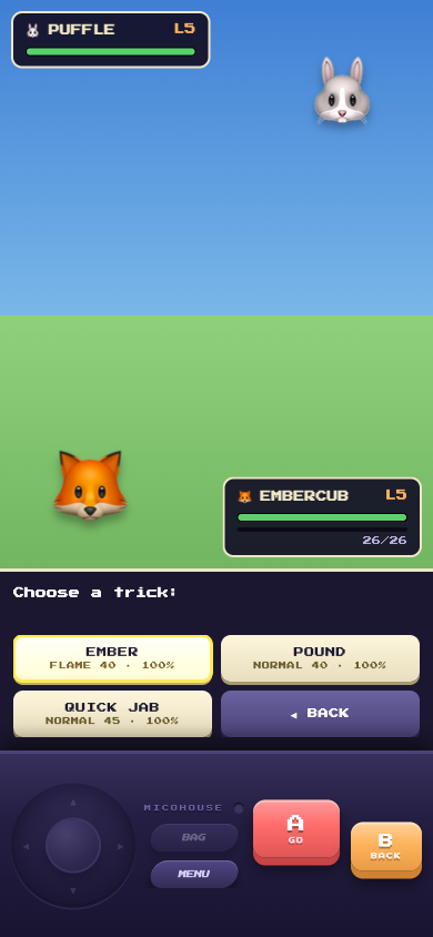 A mico battle against a wild Puffle