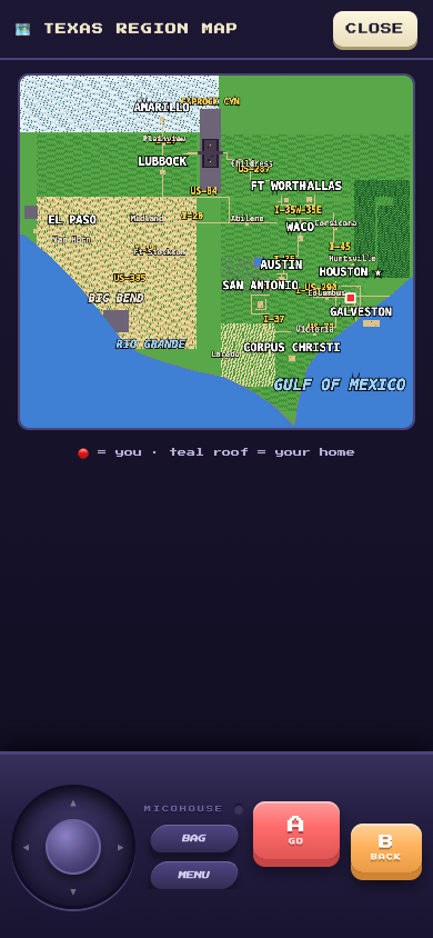 The Texas region map