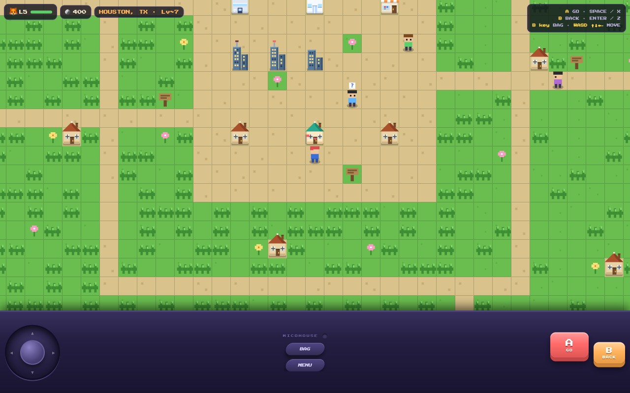 MicoHouse overworld on a desktop screen